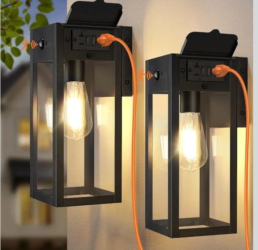 Exterior Motion Sensing Porch Light With GFCI New