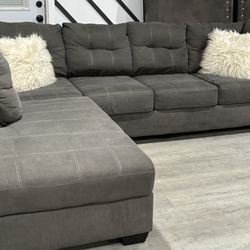 HAVERTYS PLUSH USED GRAY 2PC SECTIONAL SET…$499 OBO…ALL OFFERS WELCOME!!!
