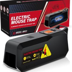 Electric Mouse Traps Indoor for Home with Powerful Voltage, Effective Electronic Mouse Trap Zapper, No-Touch Disposal, Reusable Mice Catcher for Kitch