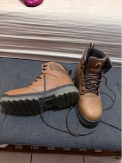 Work boots, steel toe size 8