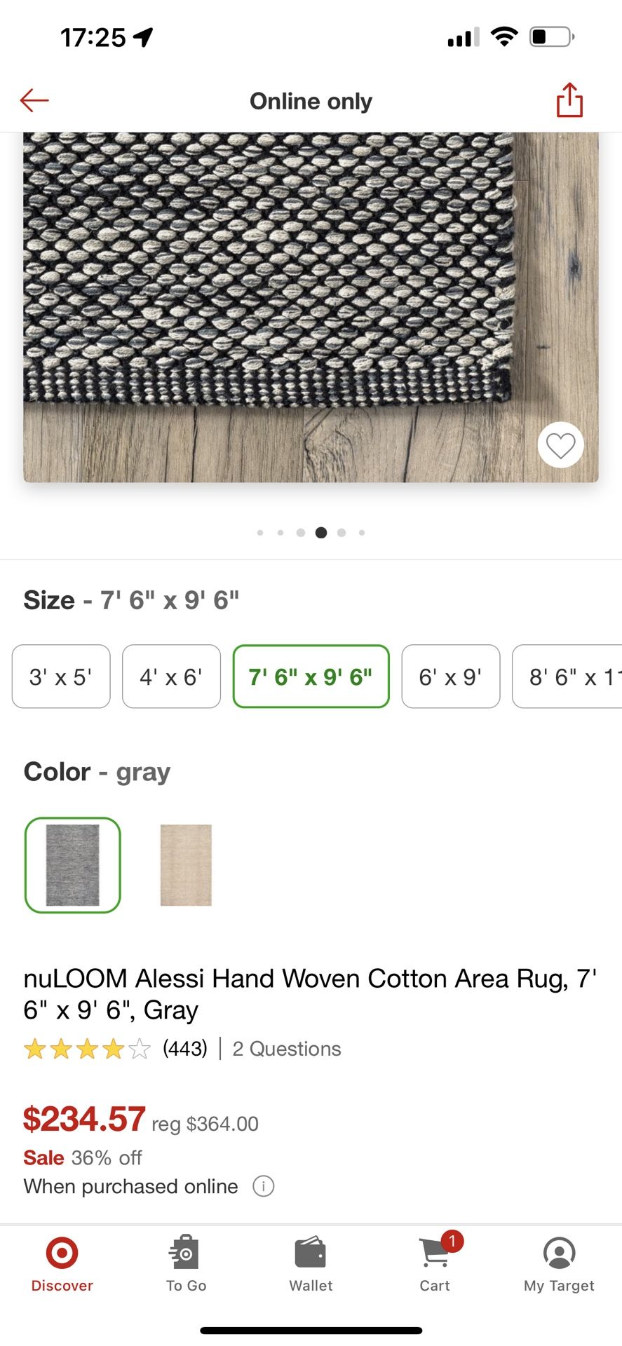 Brand new! 8x10 Nuloom Alessi Hand Woven Cotton Area Rug Grey for Sale ...