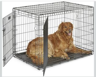  Homes for Pets Newly Enhanced Single & Double Door iCrate Dog Crate, Includes Leak-Proof Pan, Floor Protecting Feet, Divider Panel & New Paten