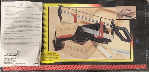 Brand New Vintage Hempe Precision Miter Box Kit #36201N - Made in USA (Never Used)