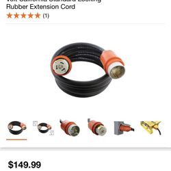 AC WORKS Temp Power 10 ft. 6/4 Heavy Duty SOOW 50 Amp 125/250-Volt California Standard Locking Rubber Extension Cord