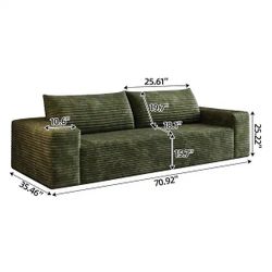 Green loveseat sofa 