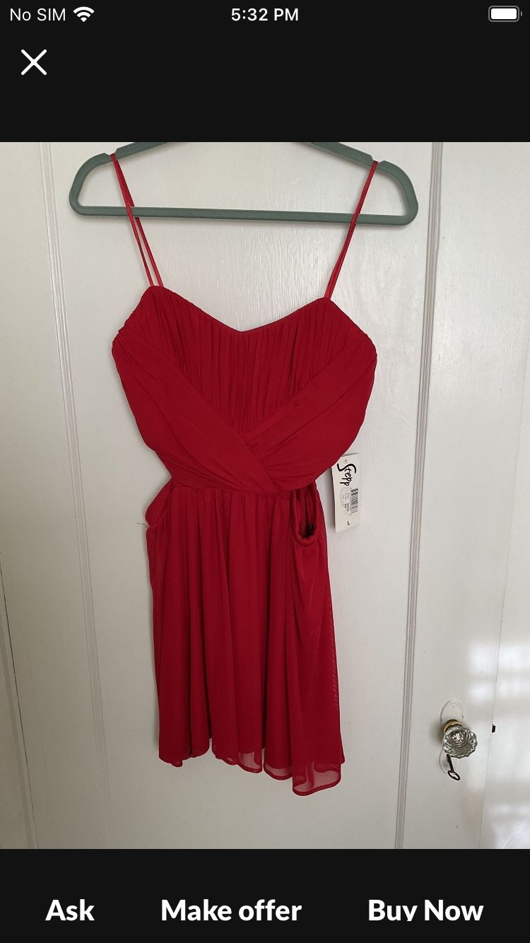 Stepping Out Red Cocktail/Party Dress, Size L, New With Tags