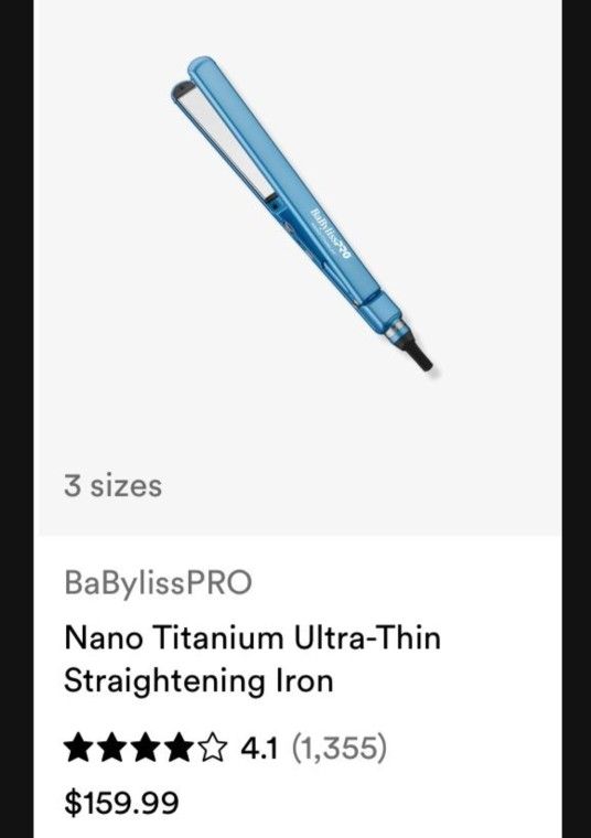 Babyliss Pro Hair Straightener Nano Titanium