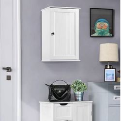  Wall Mounted 3-Tier Storage Cabinet for Bathroom or Kitchen, White