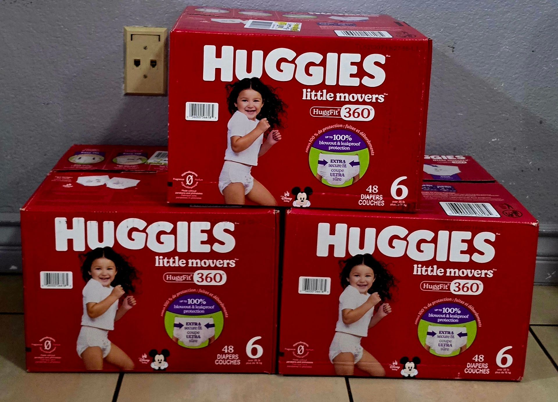 Huggies little movers 360 size 6 (they are like pull up ) $22 Each box