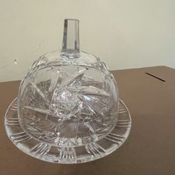 Vintage Antique Crystal Round Butter Dessert Dish