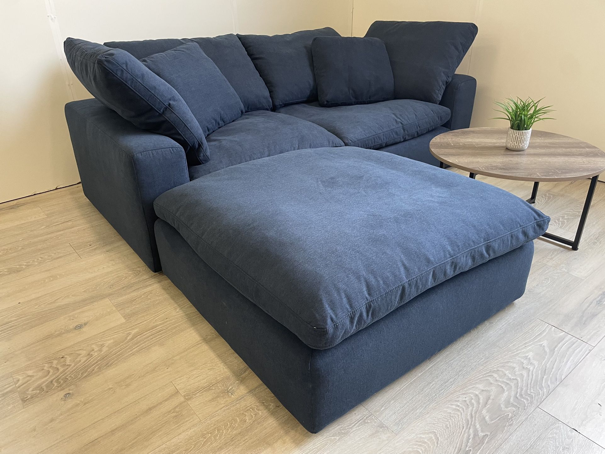 Navy Dream Cloud Sectional Couch- Delivery Available