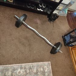 Curl Bar With 40 Lb Of Weight On It Plus The Bar Itself Weighs 10 Lb