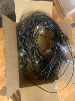 Backyard warm summer string lights 50 feet plus