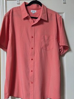 Haggar Men's Coral Geometric Button-Down Shirt – XL