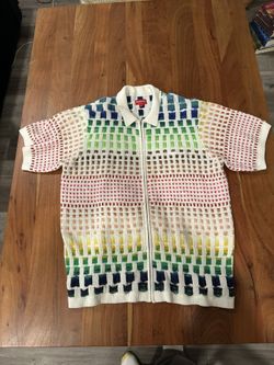 Supreme Gradient Grid Zip Up Polo Multicolor - Large 