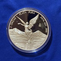 2016 2oz MEXICO LIBERTAD PROOF SILVER COIN 