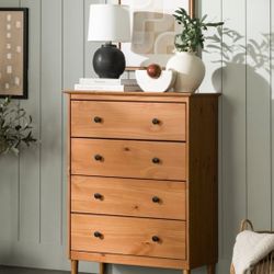 Mid Century Modern Vertical 4 Drawer Dresser(New)