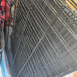 Like New 42" Double Door Dog Crate Training Kennel 