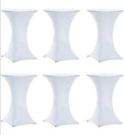 White Round Cocktail Table Skirt 32"x 43"
Spandex Stretch Cocktail Tablecloth