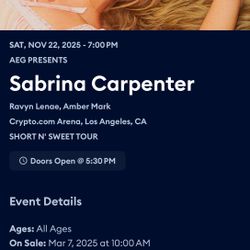 Sabrina Carpenter Tickets 
