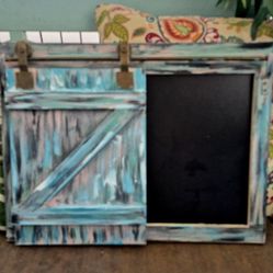 Hand-painted rustic barndoor  Chalkboard 