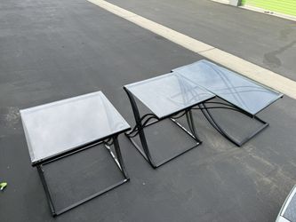 3 Piece Glass Table Set