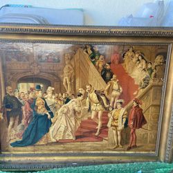 Antique Frame King Phillip Of Spain In The Palace Of Madrid 