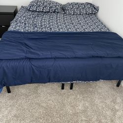 Queen bed frame and mattress