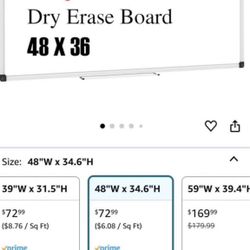 Pallet Of  Magnetic Whiteboard 48 x 36. 30pcs