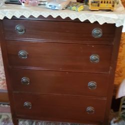 antique 4 drawer Wood Dresser