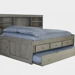 Full Size Captains Bed with Trundle & Dresser