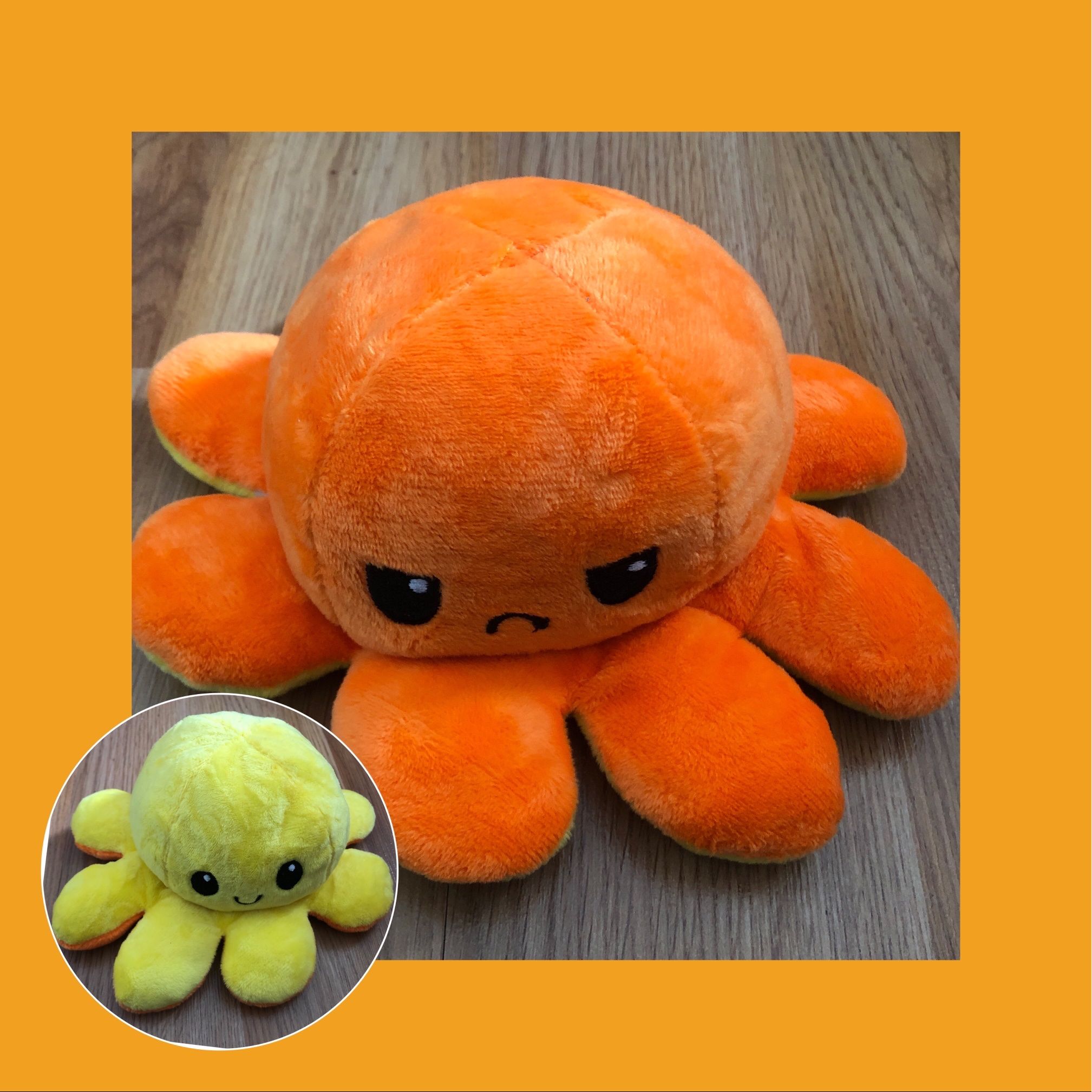 Mood Reversable Plush Toy Octopus Plushie Flip me Emotion Release