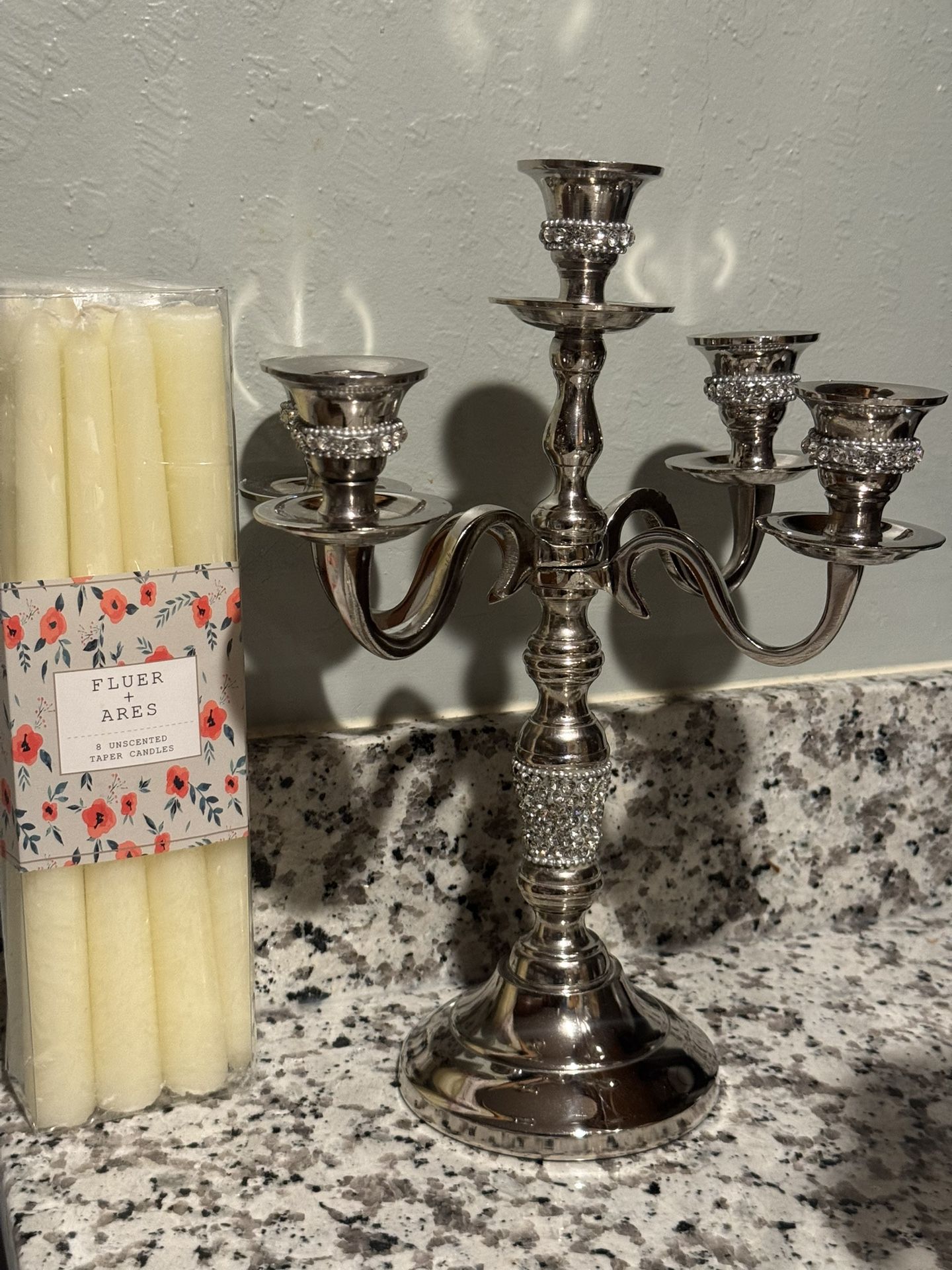 Elegant Candle Holder With Uncented Candles