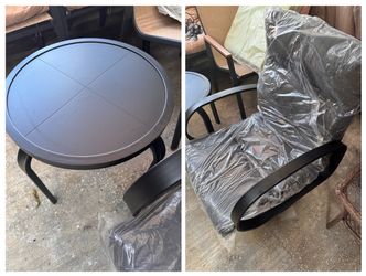 NEW NATURAL EXPRESSIONS (1 CHAIR AND 1 TABLE) GREY/BLACK