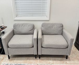 Gray Upholstered Accent Chairs Set of 2 $50/each