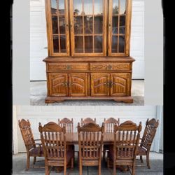 8 Chair Dining Table Set & China Hutch