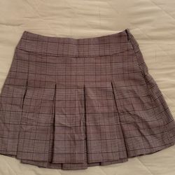 Plaid Brown High-Rise Skirt