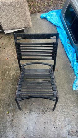 Black Metal Chair with Bungee Straps