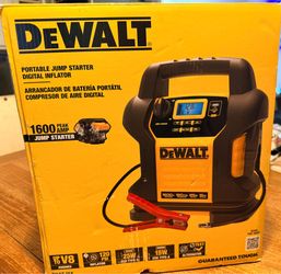 DEWALT 1600-Peak Amp Portable Jump Starter with Digital Compressor and USB Power Bank
