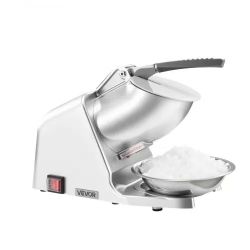 556#Ice Crusher Machine, 143lbs Per Hour Electric 2 Blades Snow Cone Maker, Stainless Steel Shaved Ice Machine with Bowl and Cover, 300W 2000RPM