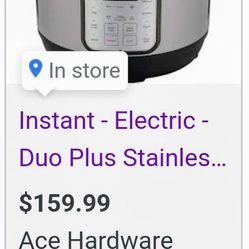 Instant Electric Duo Stainless Steel 2 In 1 Pressure Cooker