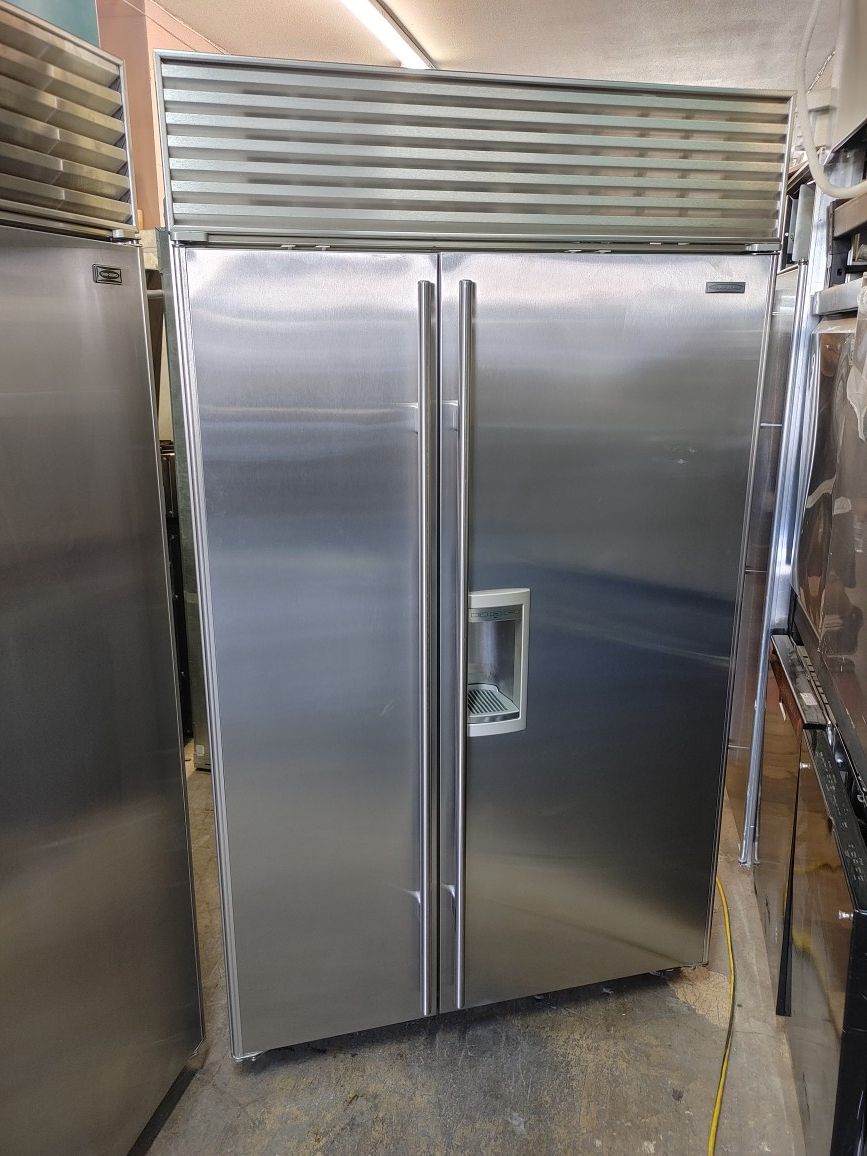 Sub Zero 48" stainless steel built in side by side refrigerator