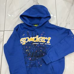 Sp5der Marina blue hoodie Size M  Never Worn Before 