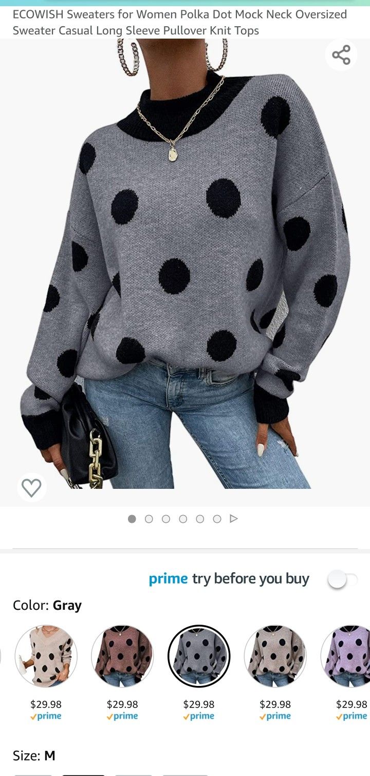 NEW Women Polka Dot Sweater Size Medium