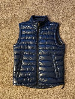 Hugo Boss Blue Glossy Puffer Vest
