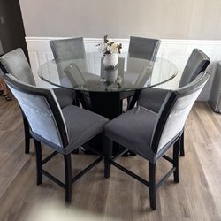 Cosmopolitan Espresso Round Glass Dinning Table 