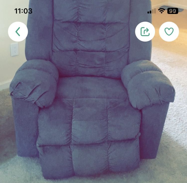 Beautiful Blue Recliner Chair