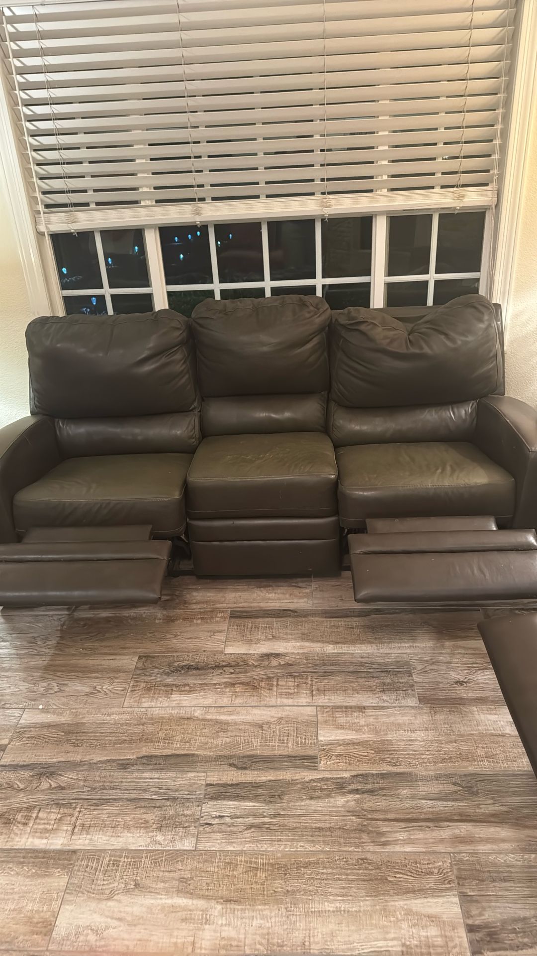 Dark Brown Recliner Leather Sofas 2 Available 