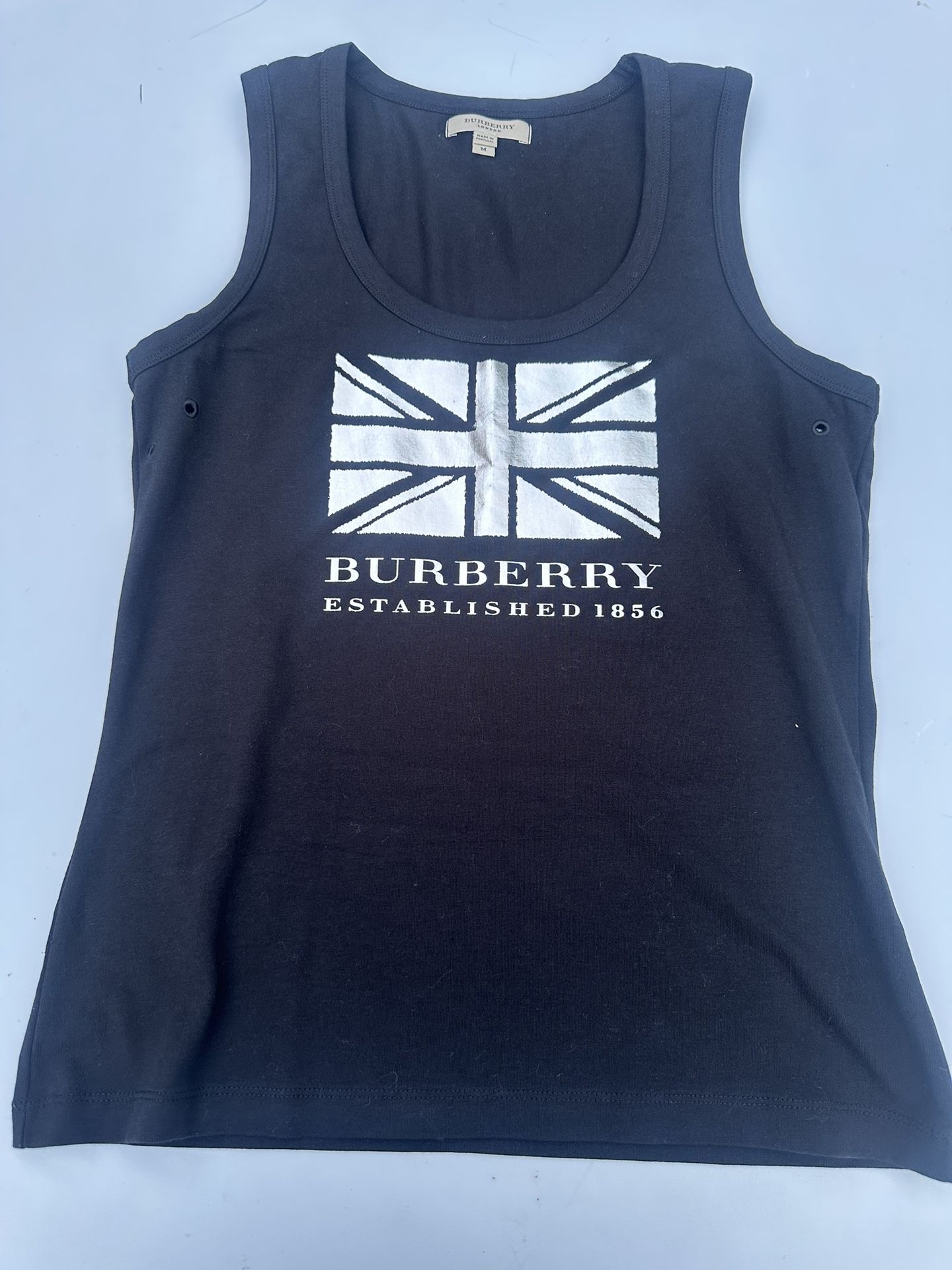 Burberry Black and White Logo Tank Top