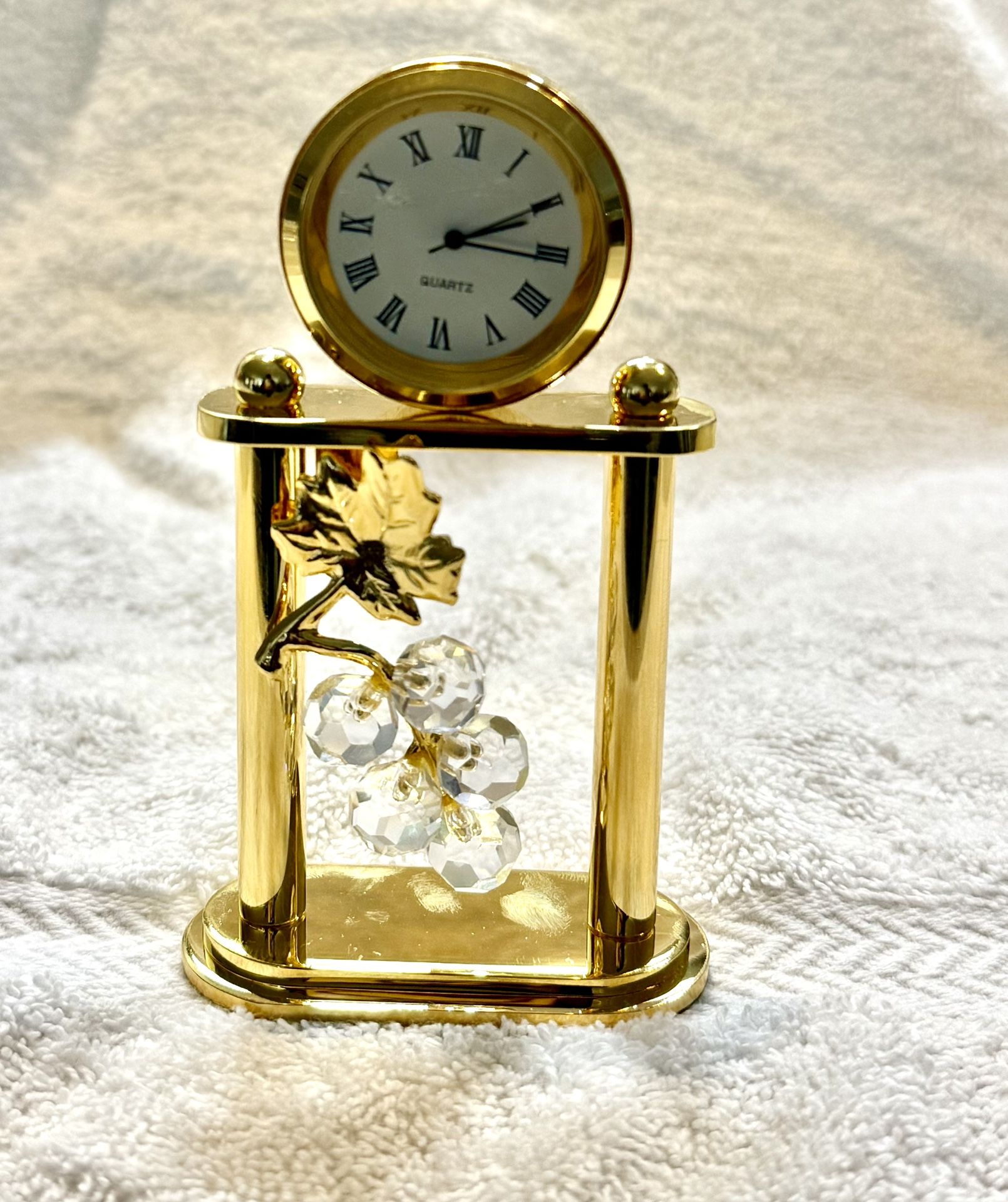 Gold Plated Miniature Clock